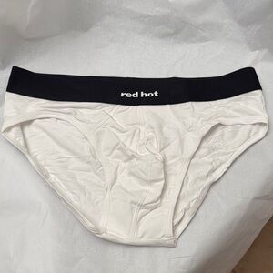 Men's White Briefs with Black Waistband
